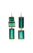 Sylva & Cie Tourmaline, Diamond 18k Yellow Gold Earrings