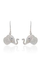 Ofira White Diamond Elephant Drop Earrings