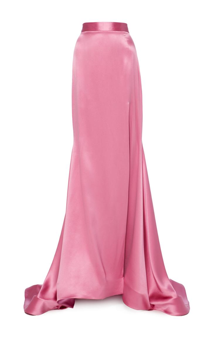 Christian Siriano Satin Full Length Skirt