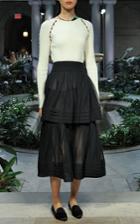 Carolina Herrera Button Detail Long Sleeve Knit Top