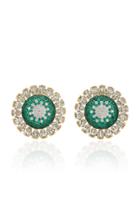 Martin Katz 18k Gold And Emerald Diamond Earrings