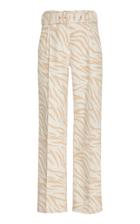 Moda Operandi Sally Lapointe Zebra-printed Belted Trousers Size: 2