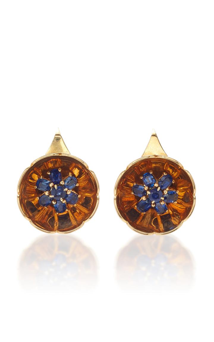 Jill Heller Vintage Vintage Sapphire And Gold Earrings