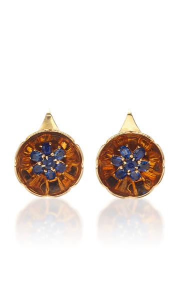 Jill Heller Vintage Vintage Sapphire And Gold Earrings