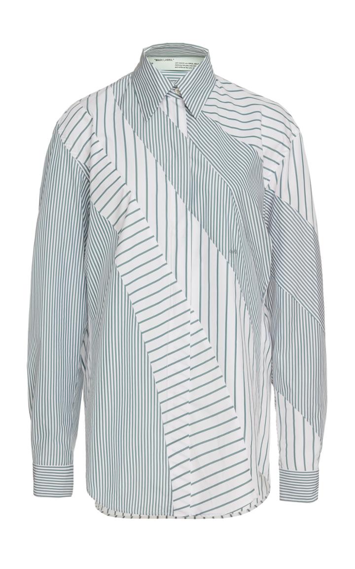 Off-white C/o Virgil Abloh Bias Stripe Long Sleeve Cotton Shirt