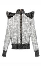 Moda Operandi Balmain Sheer Metallic Monogrammed Shirt