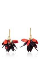 Marni Red Leather Petal Earrings