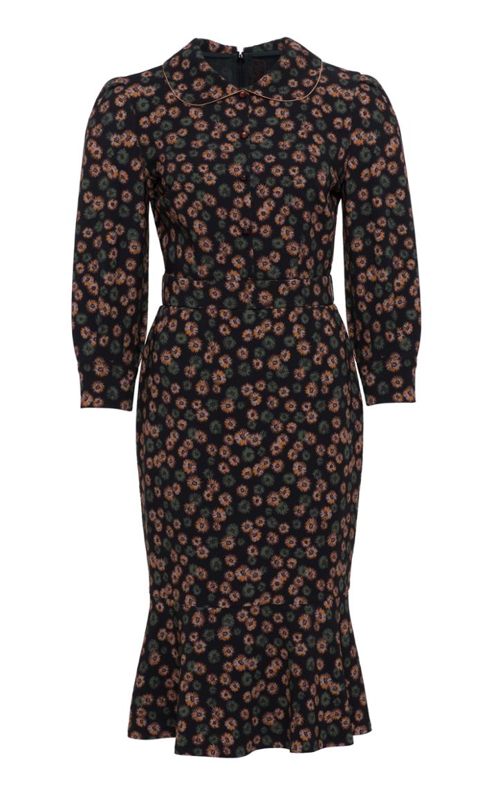 Ulyana Sergeenko Demi Couture Long Sleeve Midi Dress