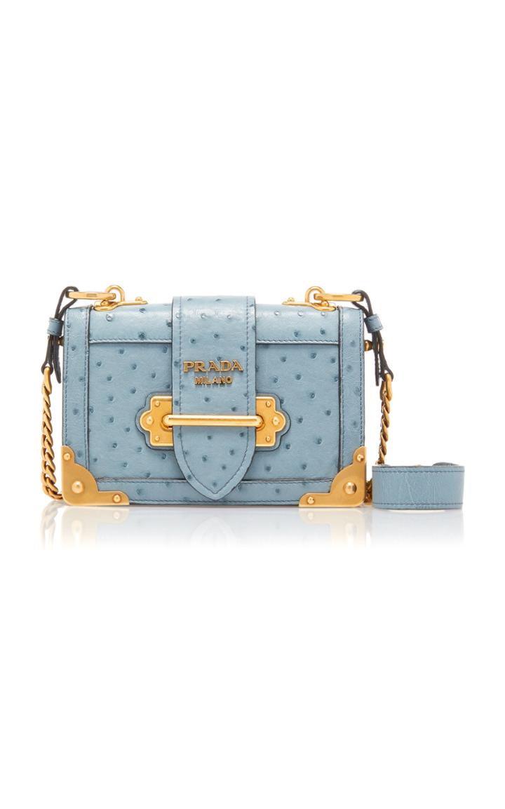 Prada Ostrich Cahier Shoulder Bag