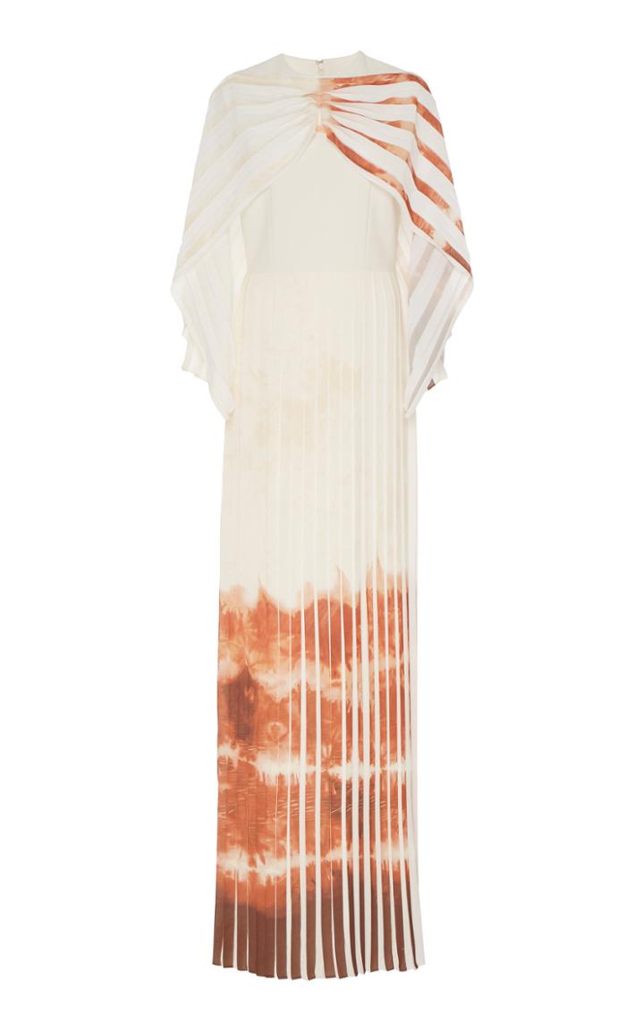 Christian Siriano Ceramic Pleated Cape Gown