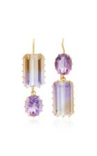 Renee Lewis 18k Gold Amethyst And Ametrine Earrings