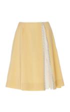 Alexandre Blanc Pleated Wool-blend Skirt