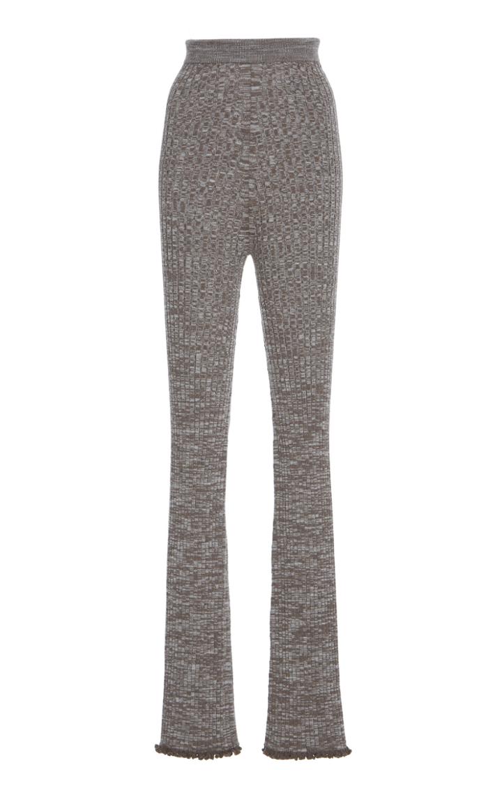 Jil Sander Ruffle Hem Wool-blend Flared Pants