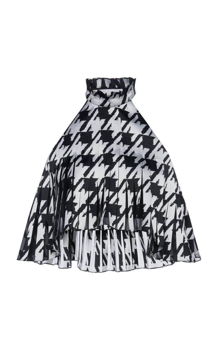 Ralph & Russo Cropped Top Houndstooth Plysse