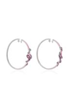 Wendy Yue 18k Gold And Pink Sapphire Hoop Earrings
