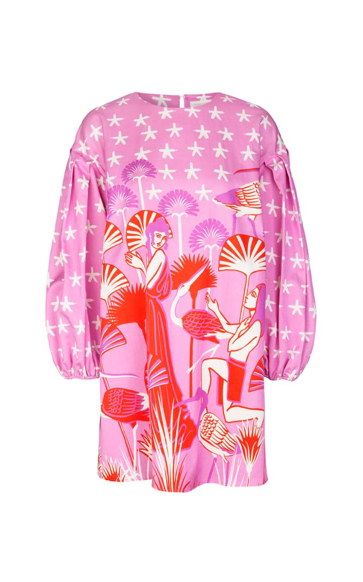 Stine Goya Francis Printed Balloon Sleeve Mini Dress
