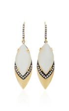 Sorellina 18k Gold Black Rhodium Silver Mother Of Pearl And Diamond Earrings