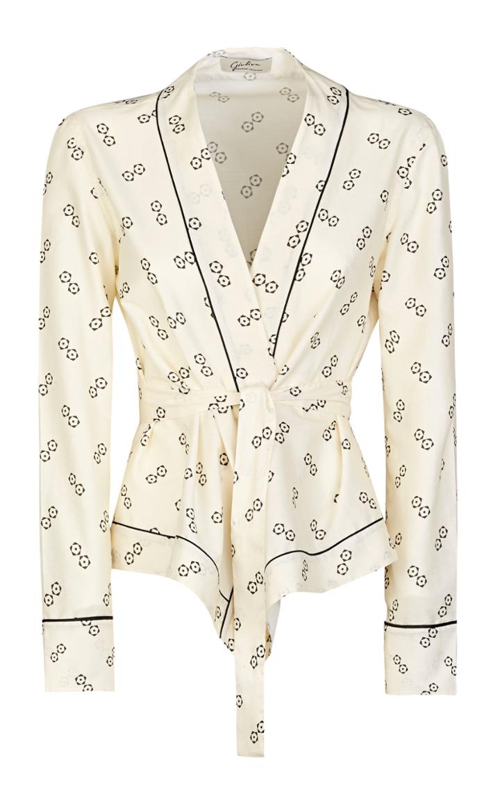 Giuliva Heritage Amanda Abstract-print Belted Cotton Jacket