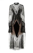 Jonathan Simkhai Lacy Velvet Long Sleeve Mockneck Dress