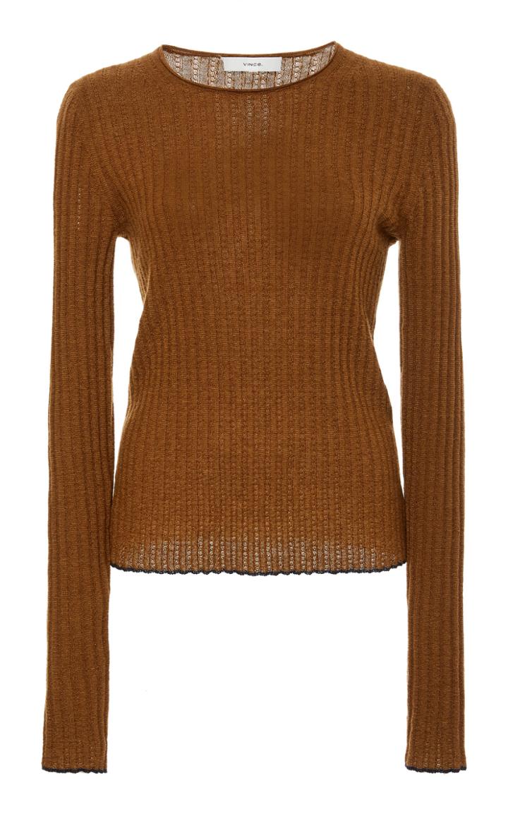 Moda Operandi Vince Ribbed Long-sleeve Cashmere Top Size: Xxs