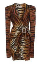 Alexandre Vauthier Tiger Print Satin Dress
