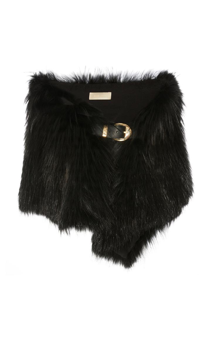 Elie Saab Leather-trimmed Fur Stole