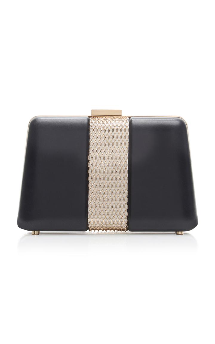 Lanvin Chain Embellished Leather Box Clutch