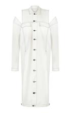 Strateas Carlucci White Slit Extended Pocket Jacket