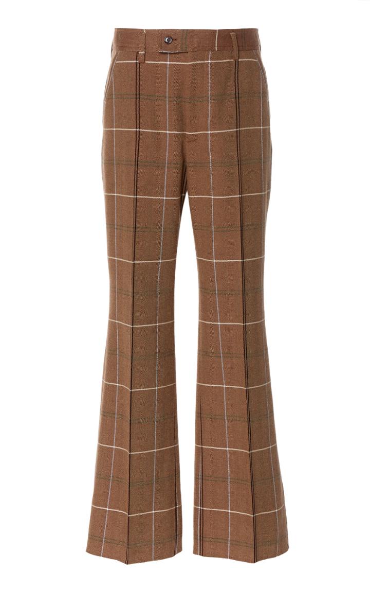 Acne Studios Patsyne Checked Wool Flared Trousers