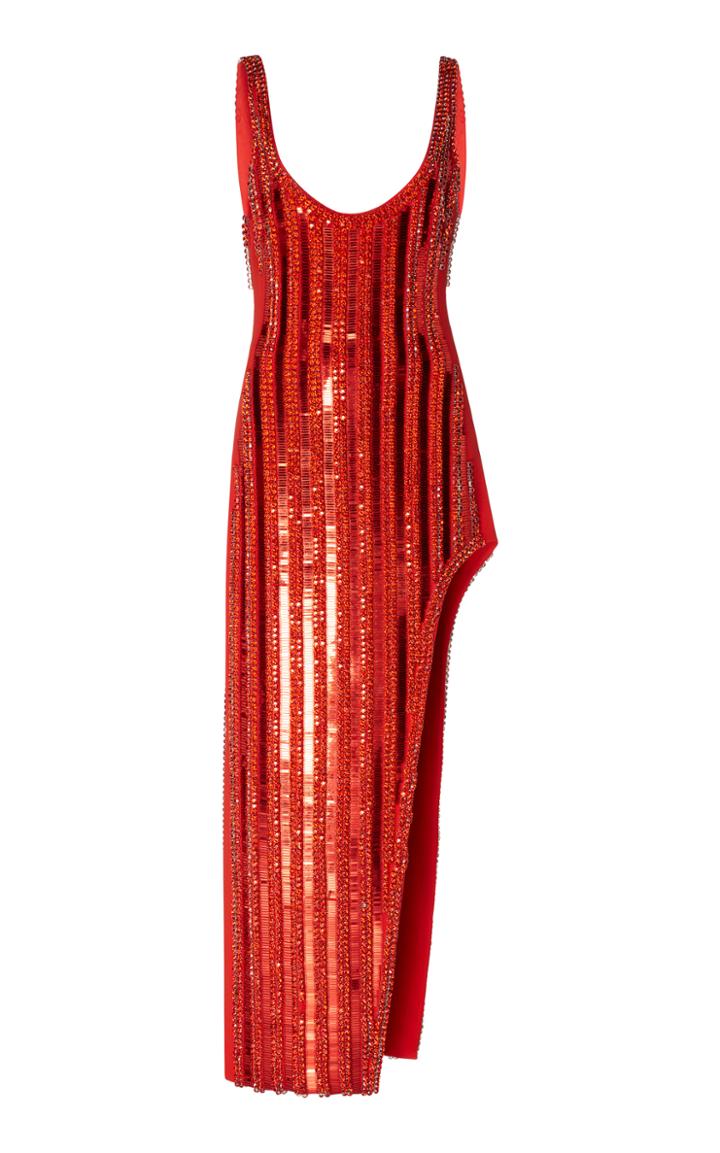 David Koma Embroidered Midi Tank Dress