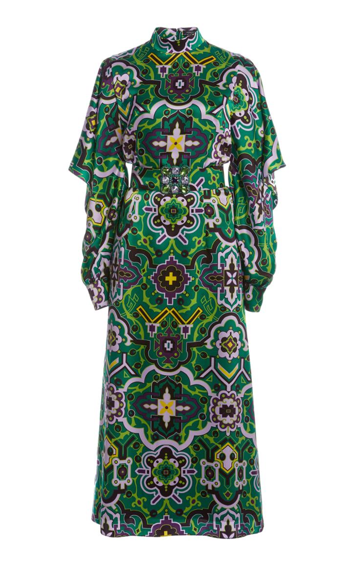 Moda Operandi Andrew Gn Balloon-sleeve Silk Midi Dress