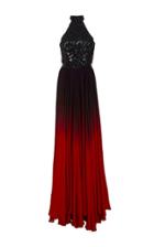 Oday Shakar Beaded Bodice Gown With Ombre Skirt