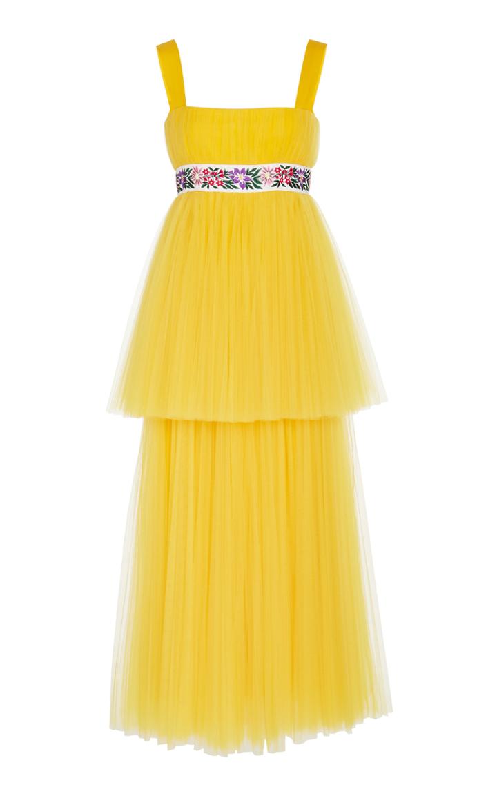 Carolina Herrera Tulle Dress With Embroidered Ribbon Detail