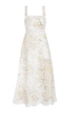 Zimmermann Amelie Embroidered Floral Linen-cotton Midi Dress