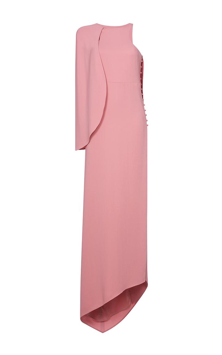 Agnona Cady Crepe One Shoulder Dress