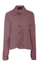Cdric Charlier Collared Plaid Twill Swing Jacket