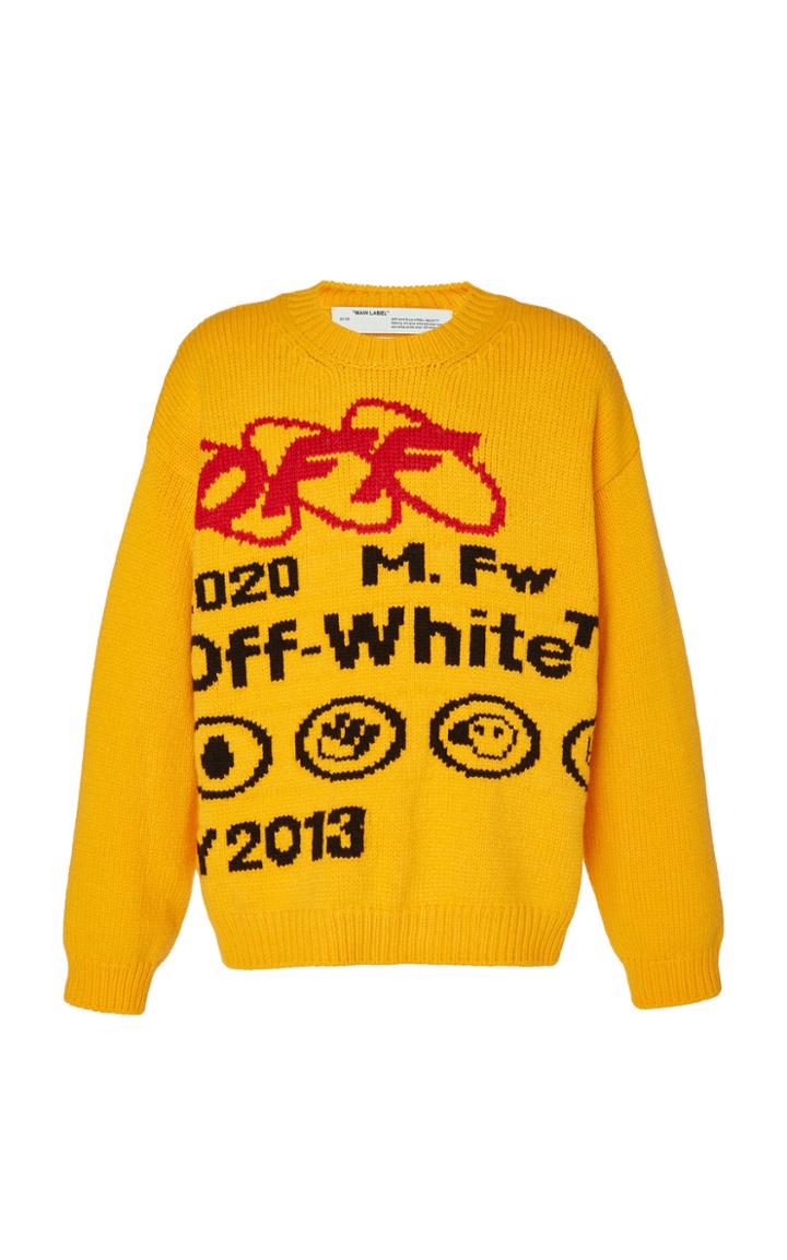 Off-white C/o Virgil Abloh Industrial Y013 Intarsia Wool-blend Sweater