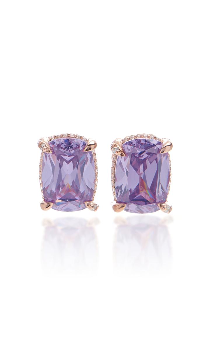 Anabela Chan 18k Rose Gold Vermeil, Amethyst And Diamond Earrings