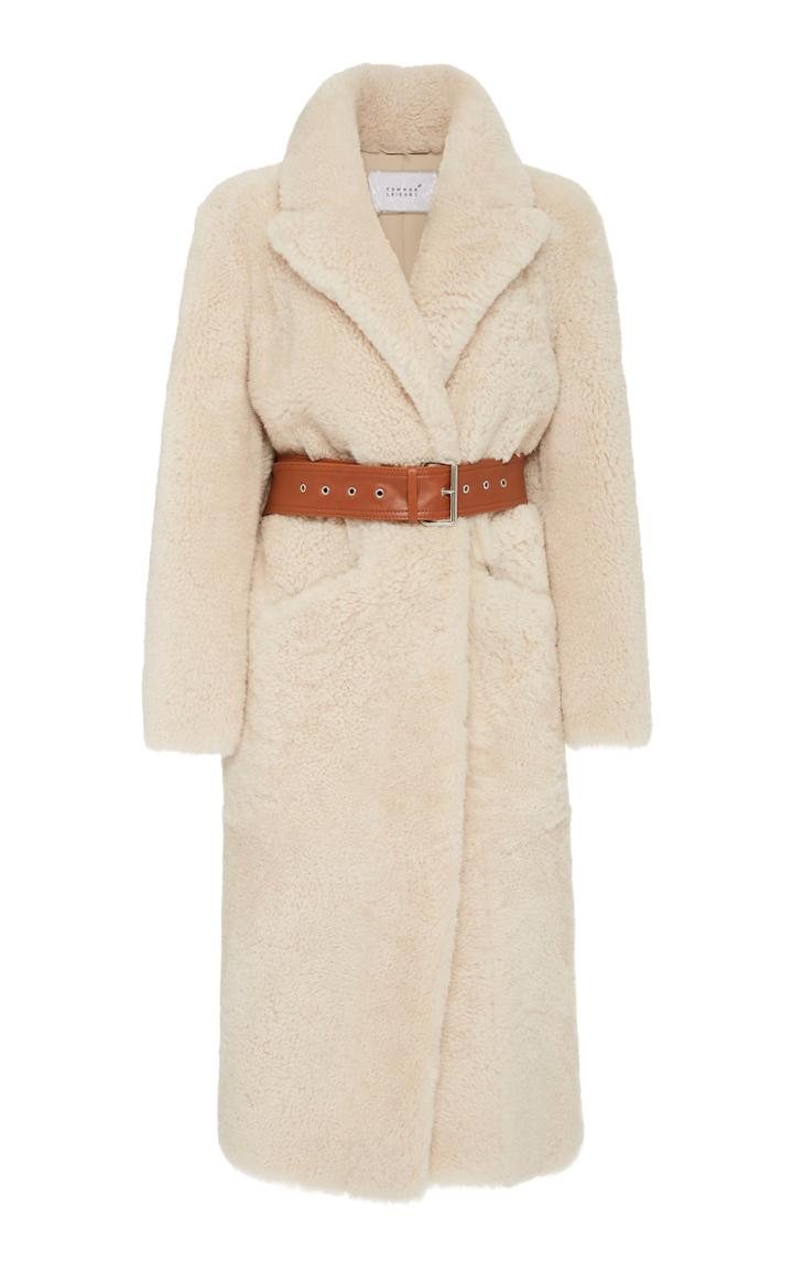 Common Leisure Love Fire Belted Shearling Coat