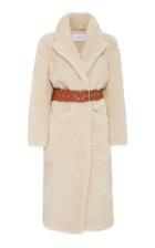 Common Leisure Love Fire Belted Shearling Coat
