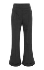 Jacquemus Flared Folded Cuff Cropped Wool-blend Pant