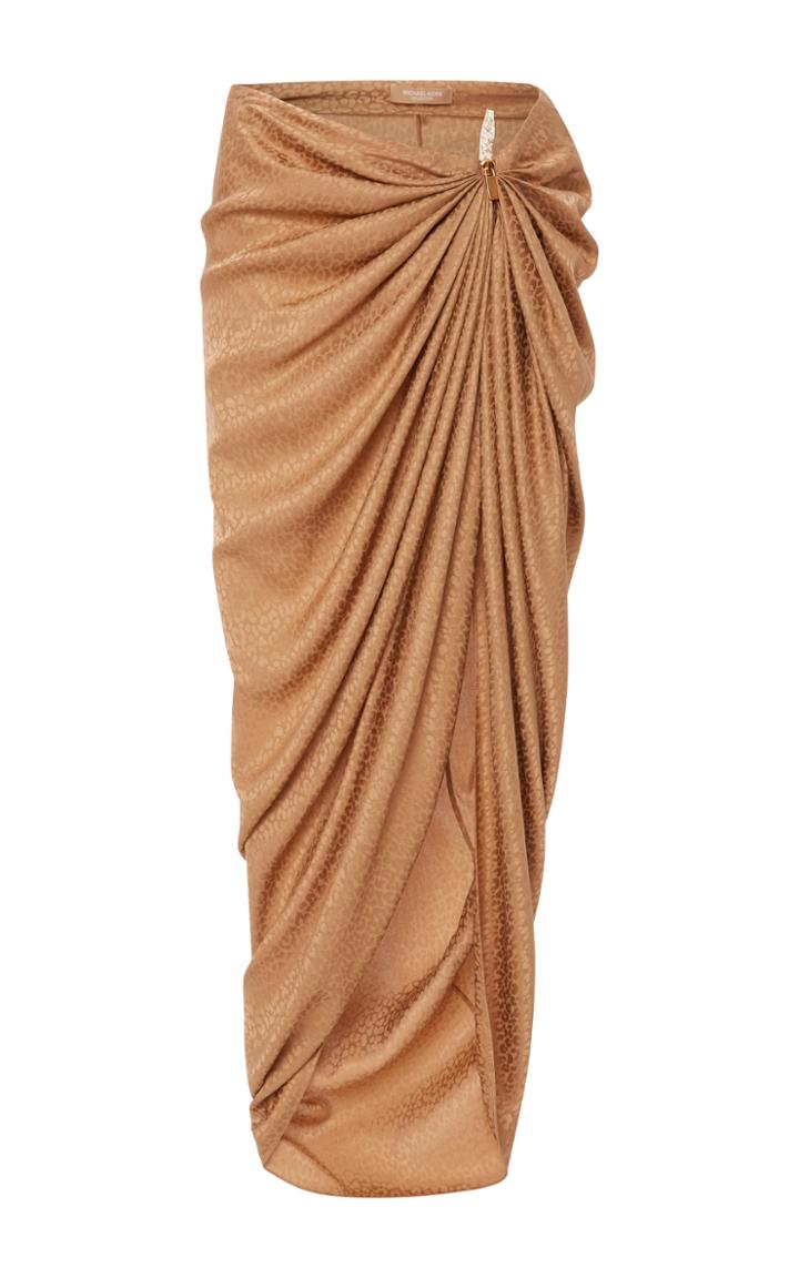 Michael Kors Collection Satin Jacquard Sarong Skirt