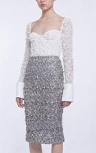Anas Jourden Coated Crushed Lace Pencil Skirt