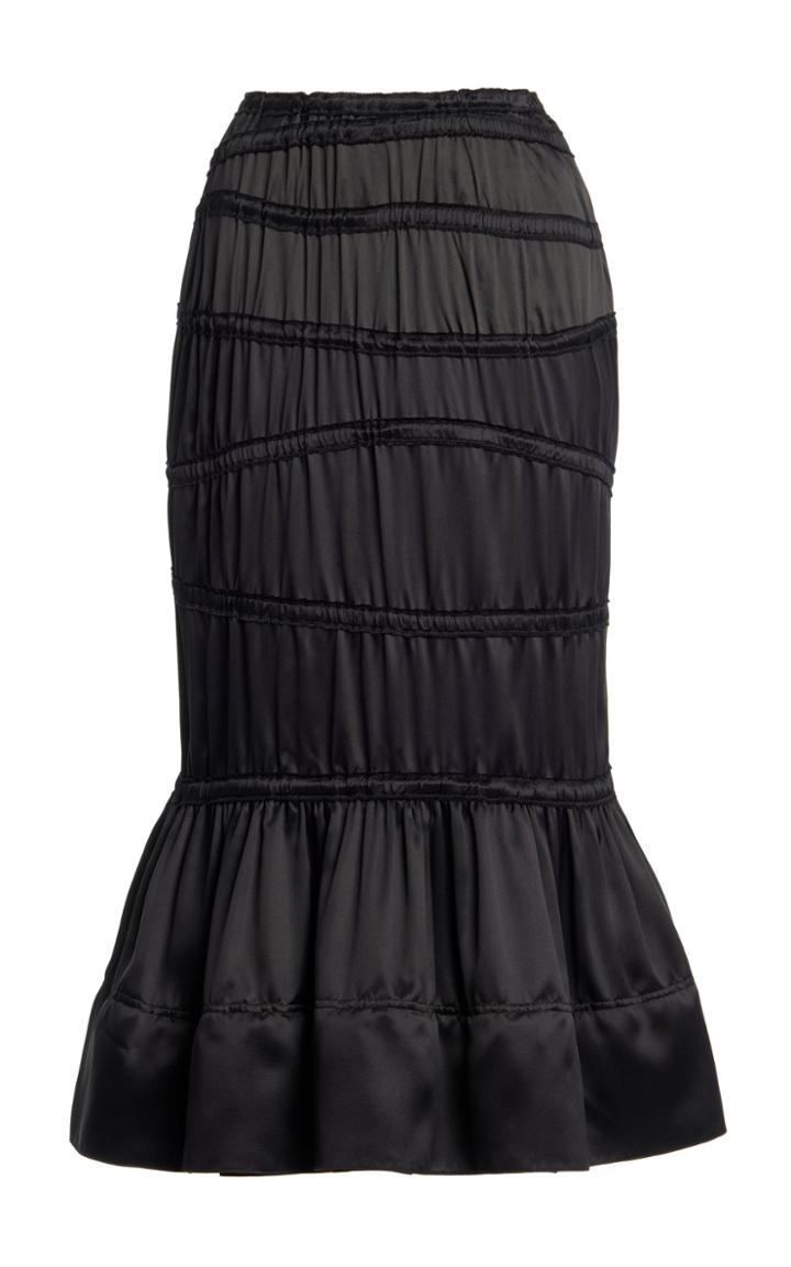 Moda Operandi Tom Ford Ruched Silk Midi Skirt