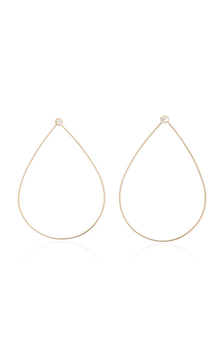 Zo Chicco Prong Set Diamond Front Facing Large Tear Hoops