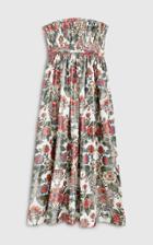 Moda Operandi Brock Collection Saura Smocked Floral Taffeta Strapless Midi Dress