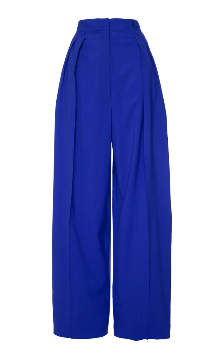 Agnona Superfine Tailoring Popline Double Pleat Pants Lined