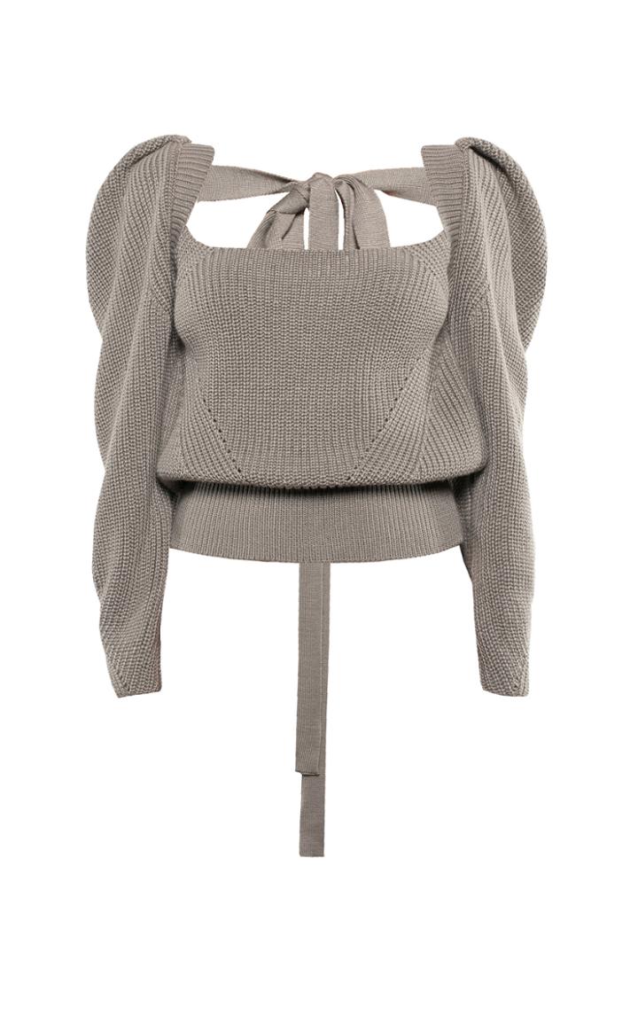 Anna October Rachel Tie-accented Wool-knit Sweater