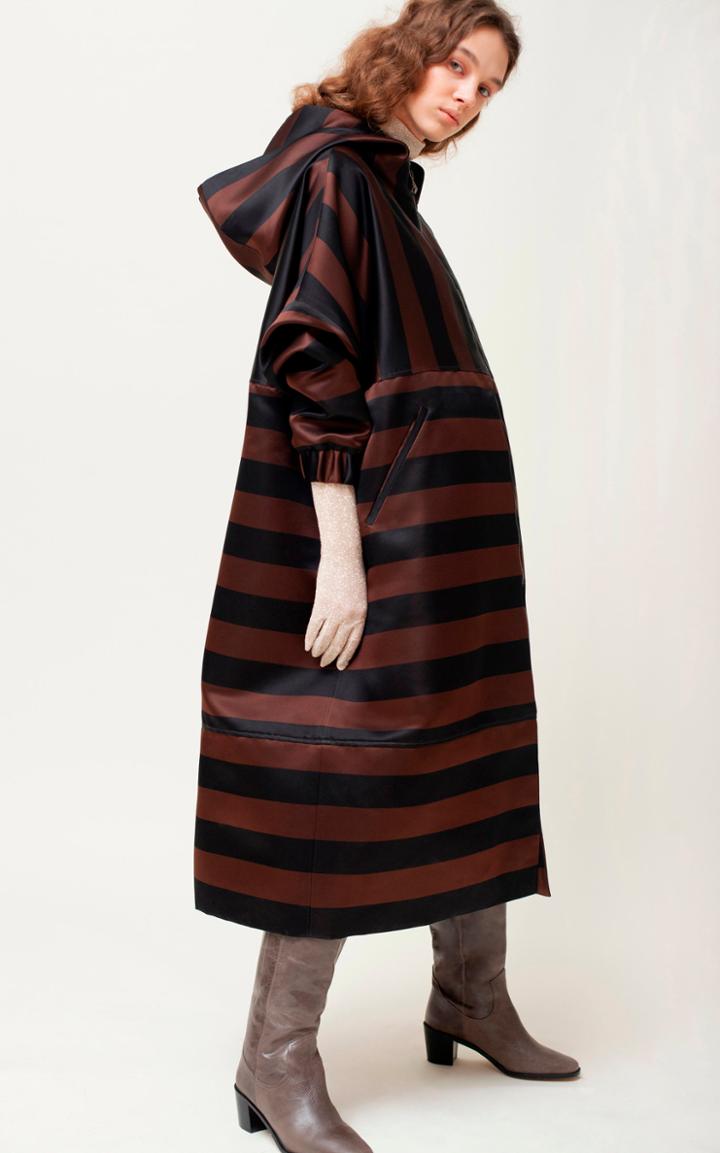 Moda Operandi Sandra Mansour Tourbillons Silk Mikado Hooded Jacket