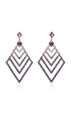 Lynn Ban Jewelry Black Rhodium-plated Silver Amethyst And Sapphire Earrings